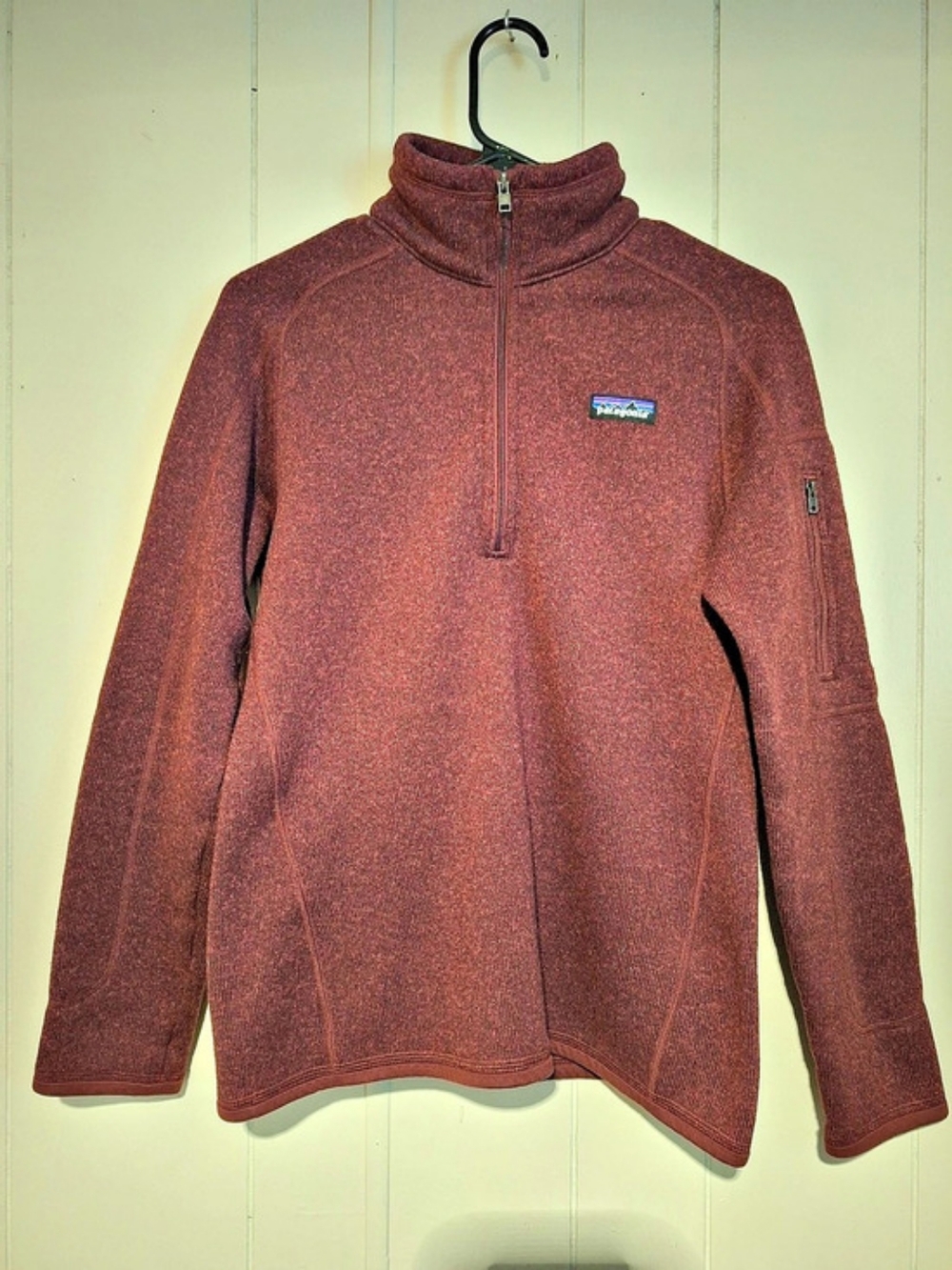 Patagonia Better Sweater 1/4 Zip Fleece Pullover Women's Medium Dark Ash Maroon